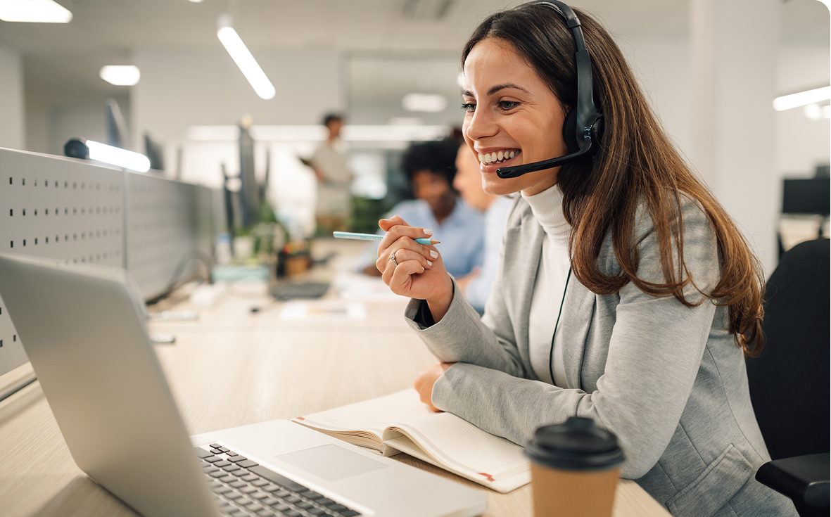 Professional working in modern office setting